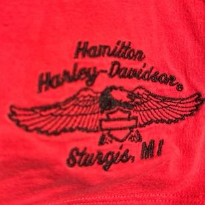 womens medium red harley davidson t shirt
